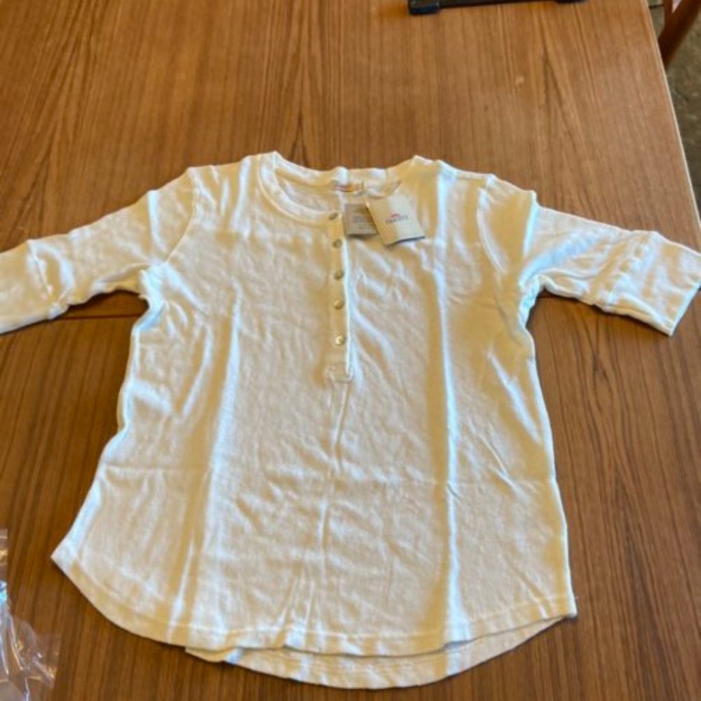 Faherty Allandria Henley White Tee NWT - Picture 8 of 8